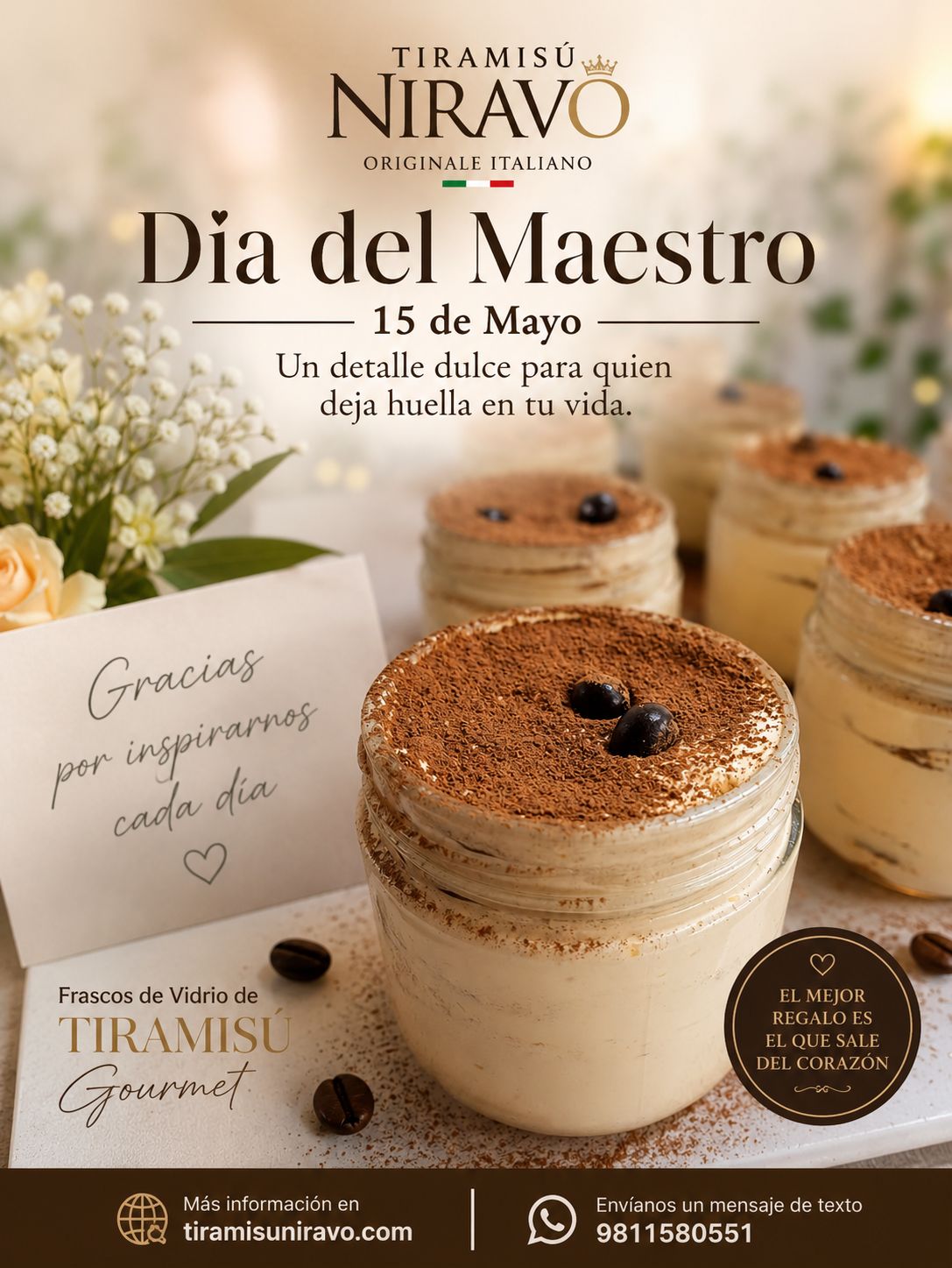 Día del Maestro 2026: el Regalo Italiano que conquista paladares 1 Dia del Maestro Tiramisu Niravo 2026