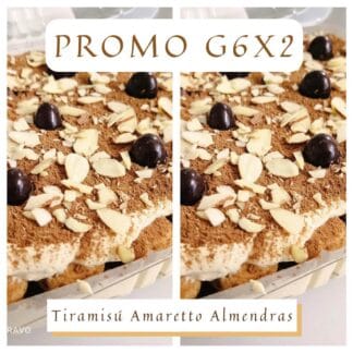 Tiramisú Promo 2 Charolas G6 Amaretto Almendras