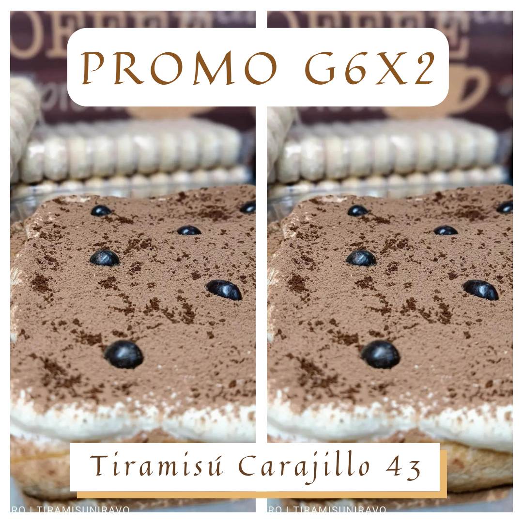 Menú Precios Tiramisú Café Chocolate 24 Tiramisú Promo 2 Charolas G6 Carajillo 43