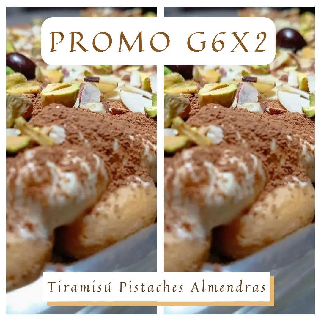 Tiramisú Promo 2 Charolas G6 Pistaches Almendras