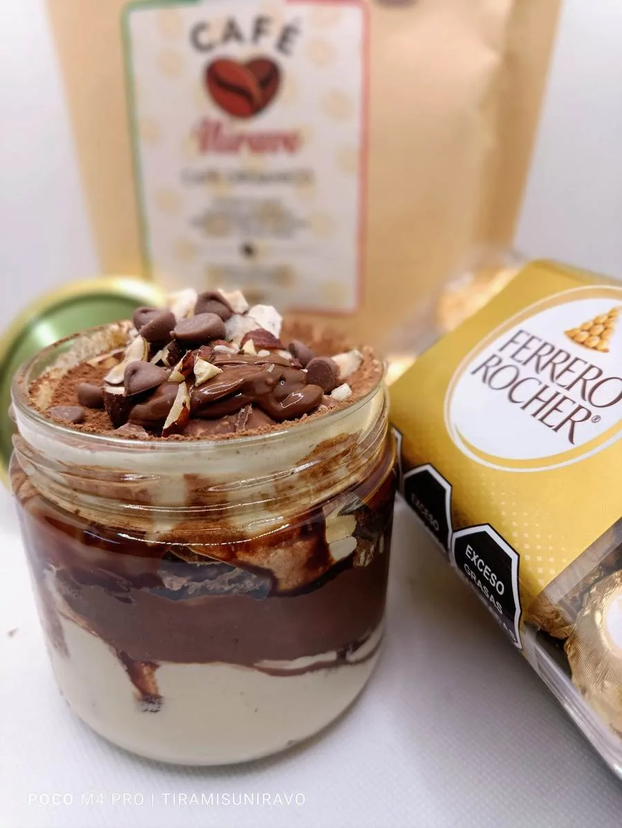 Tiramisú Gourmet Ferrero Rocher Nutella en Frasco de Vidrio