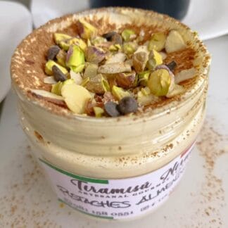 Tiramisú Gourmet Pistaches Almendras en Frasco de Vidrio