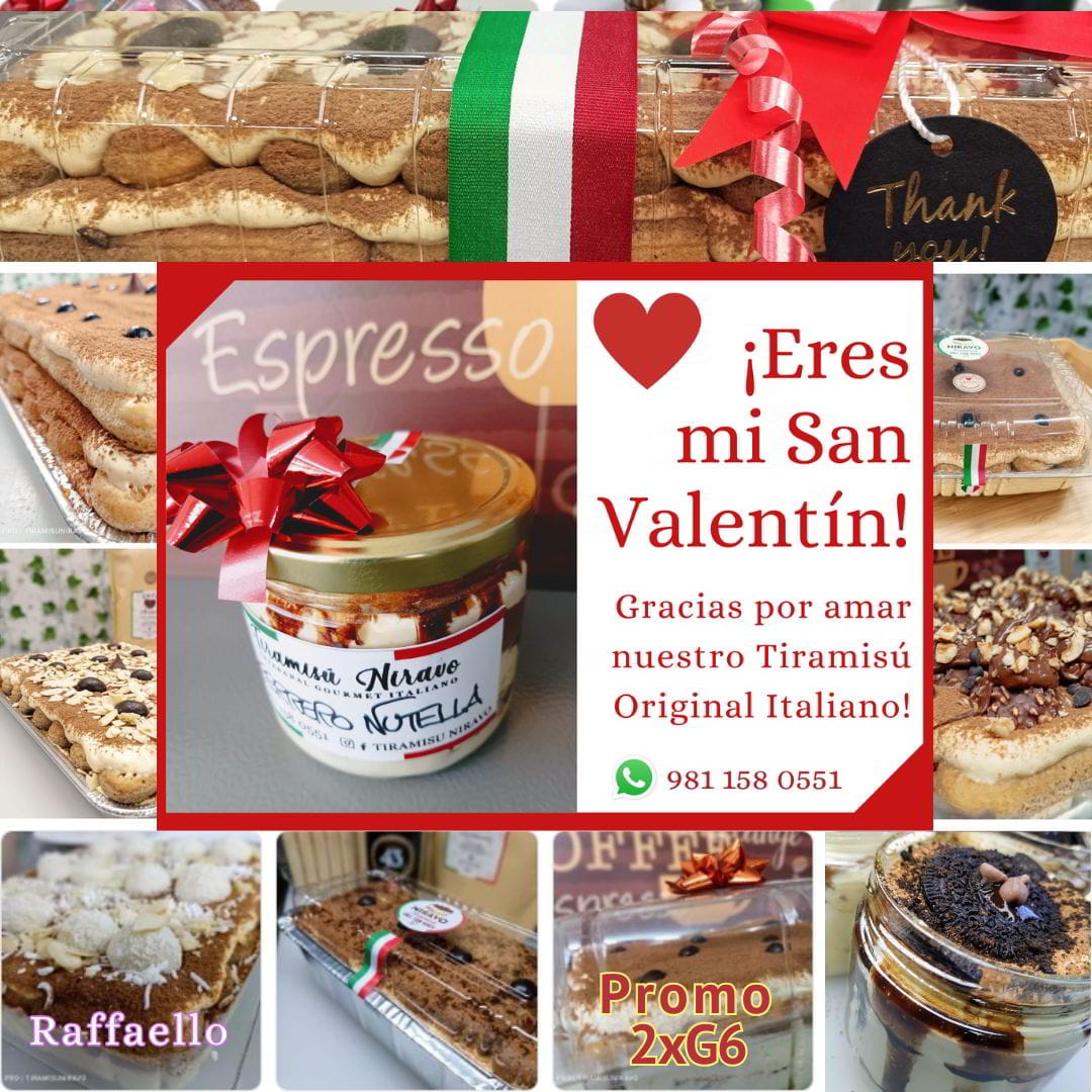 Tiramisu Niravo San Valentin 2025 Original Italiano