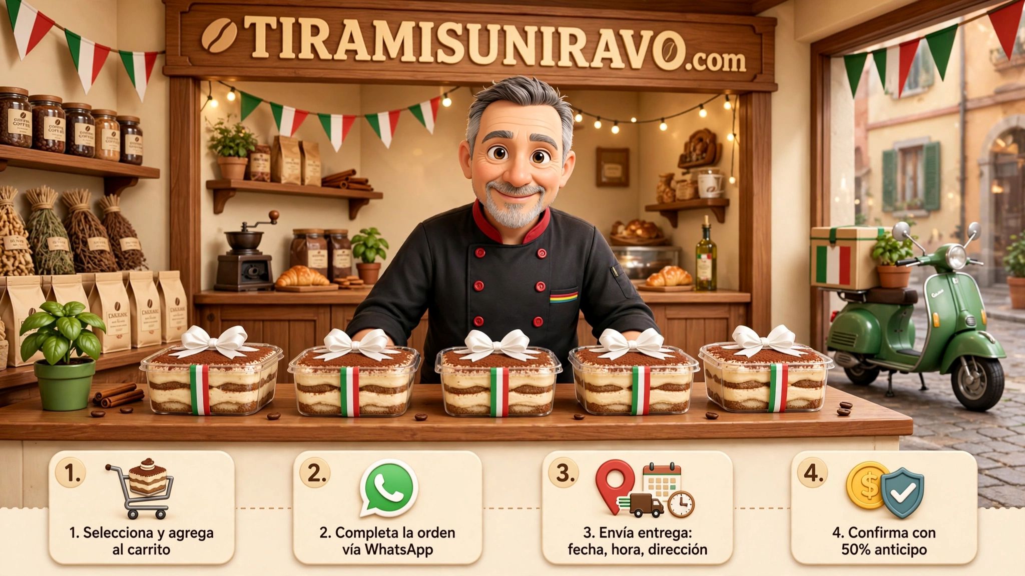tiramisu niravo tienda en linea ilustracion